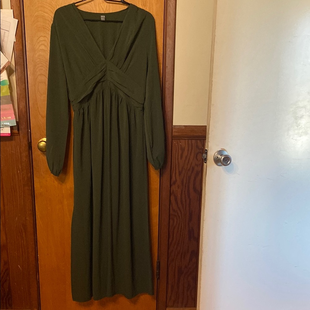 SHEIN Olive Long Sleeve Dress